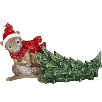 Mus med julgran 11,5 cm Nordic Season.