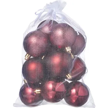 Julkulor 12-p i Meshbag Röd ICA.