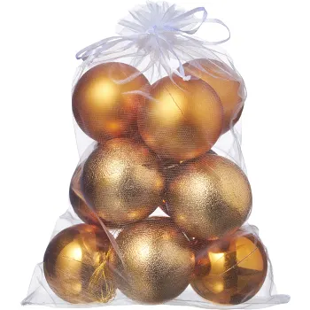 Julkulor 12-p i Meshbag Guld ICA.