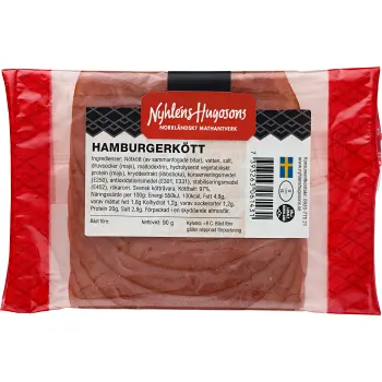 Hamburgerkött 90g Nyhléns Hugosons.