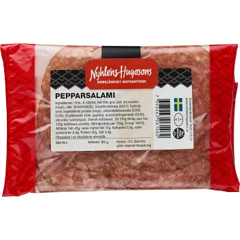 Pepparsalami 90g Nyhléns Hugosons.