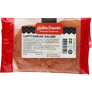 Salami Lufttorkad 90g Nyhléns Hugosons.