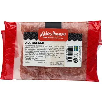 Älgsalami 80g Nyhléns Hugosons.
