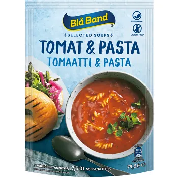 Soppa Tomat &amp; Pasta 79,5g Blå Band.
