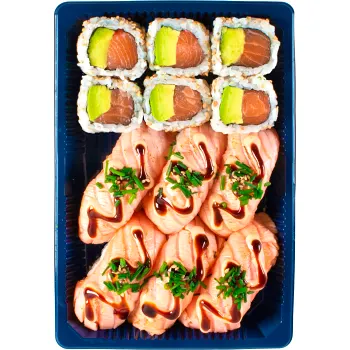 Sushi Meny Två Seared Lax 349g Sushi Daily.