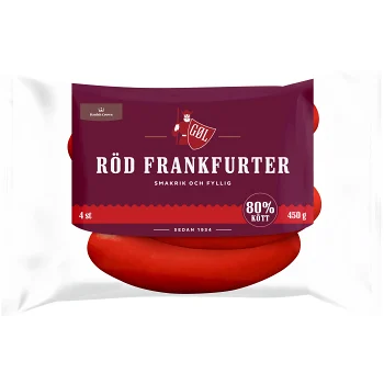 Frankfurter Röd 80% kötthalt 450g Göl.