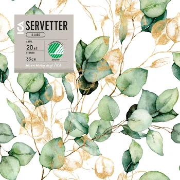 Servett Greenish 33cm 20-p ICA.