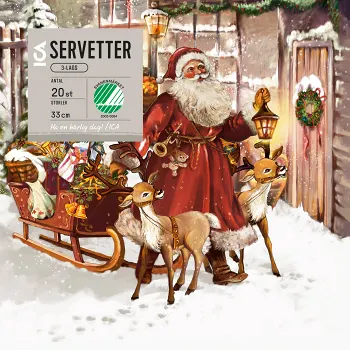 Servett 33cm Släde ICA.