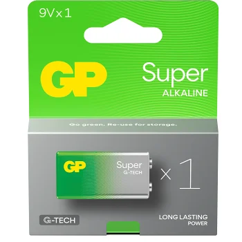 Batteri GP Super Alkaline 9V/6LF22 1st GP.