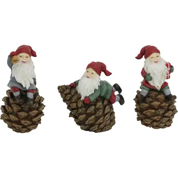 Tomte på kotte 11cm 1-p (3 olika) Festive.