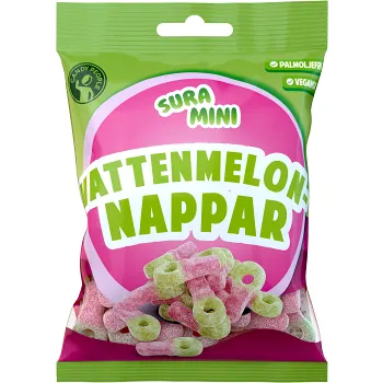 Sura Mini Vattenmelonnappar Sura Mini Vattenmelonnappar 70 Gram Candypeople.