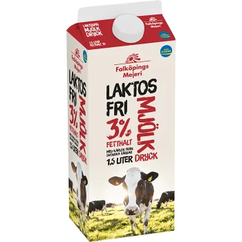 Mjölkdryck Laktosfri 3% 1,5l Falköpings Mejeri.