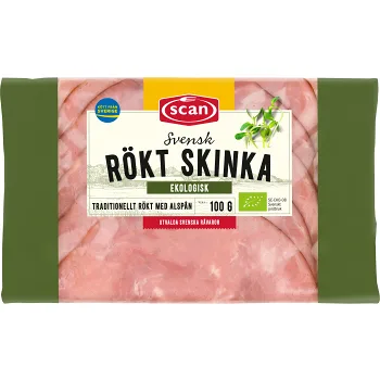 Skinka Rökt Ekologisk 100g Scan.