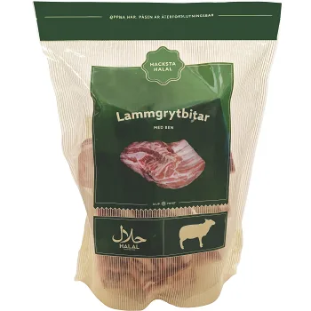 Lammgrytbitar m. ben DF 2200g Hacksta Halal.