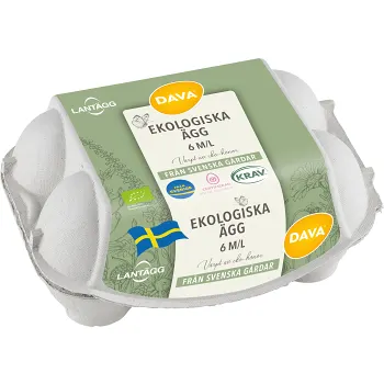 Ägg Frigående M/L Ekologiska 6-p KRAV Svenska Lantägg.