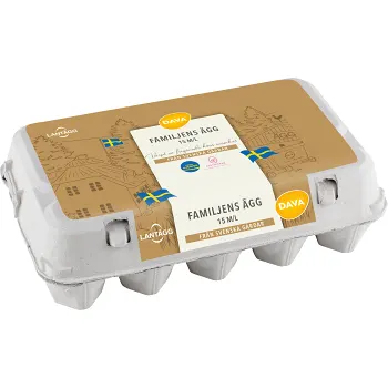 Ägg M/L Familjens Frigående 15-p Lantägg.