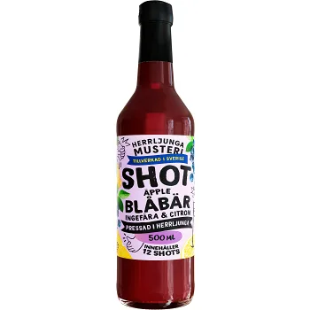 Shot Blåbär &amp; Ingefära 500ml Herrljunga Musteri.
