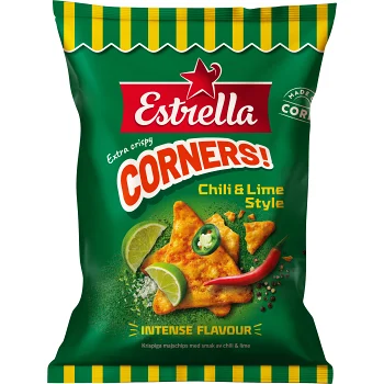 Chips Corners Chili/Lime Style 160g Estrella.
