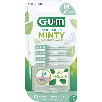 Mellanrumstandborste Soft Picks Minty Medium 40-p GUM.