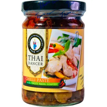 Chilipasta Med Söt Basilika 200g Thai Dancer.