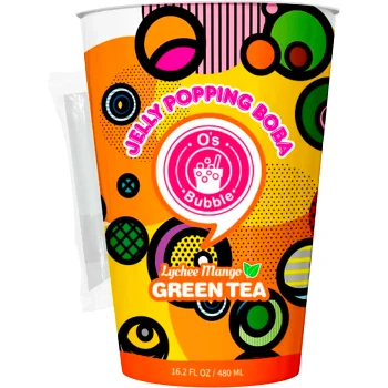 Bubbelte Grönt Litchi &amp; Mango 480ml O'S Bubble.