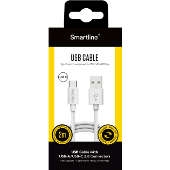USB-A till USB-C 2m Smartline.