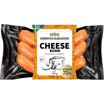 Kryddkorv Cheese explosion 75% Kötthalt 300g Härryda Karlsson.