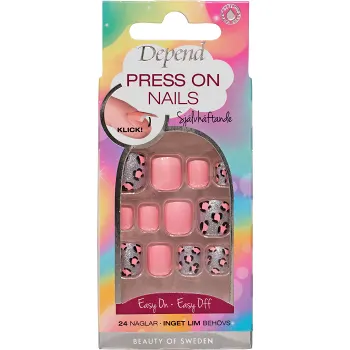Press On Nails Pink Leop 1 Styck Depend.