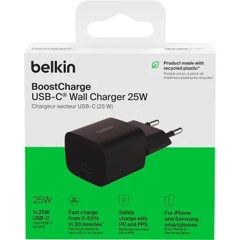 Väggladdare 25W Svart Belkin.