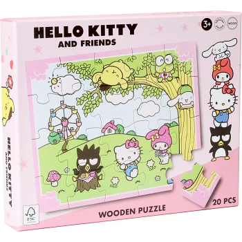 Pussel trä 20 bitar Hello Kitty.