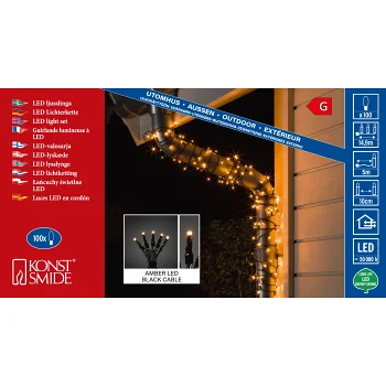 Ljusslinga 100 LED amber Konstsmide.