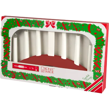 Elljusstake 7 ljus röd Konstsmide.