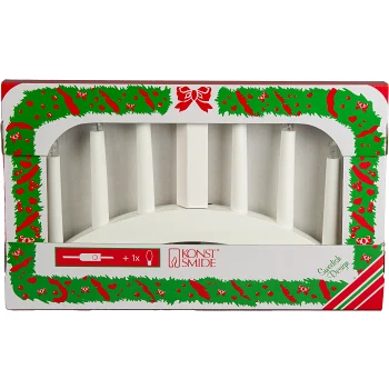 Elljusstake 7 ljus vit Konstsmide.