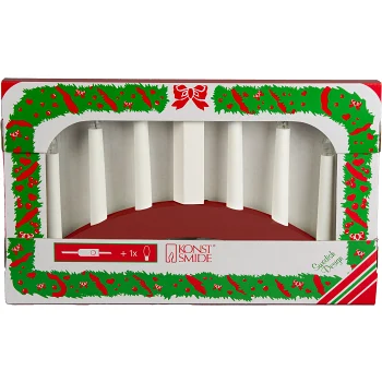 Elljusstake 7 ljus röd Konstsmide.