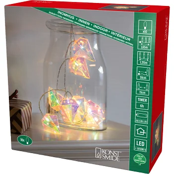 Slinga Diamant 10 LED med timer Konstsmide.