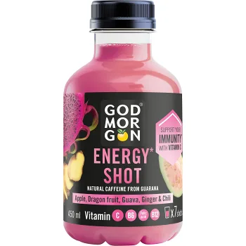 Fruktdryck Energi Shot Äpple Dragon fruit Guava 450ml God Morgon®.
