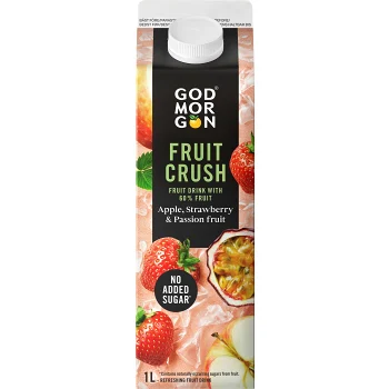Fruktdryck Fruit Crush Äpple Jordgubb Passionsfrukt 1000ml God Morgon®.