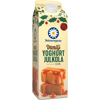Vaniljyoghurt Julkola 2,5% 1000g Skånemejerier.