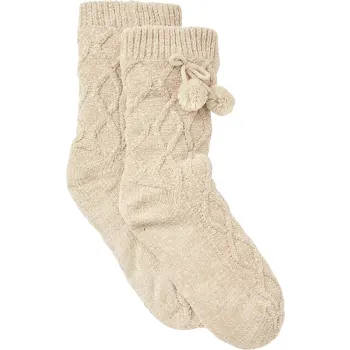Socka 1p 37/40 fodrad PomPom brun mywear.