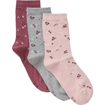 Strumpa 3p rosa blomma 36/38 mywear.