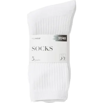 Sportsocka 5p vit 41/45 mywear.