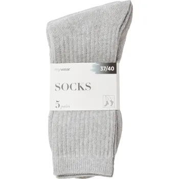 Sportsocka 5p gråmelange 41/45 mywear.