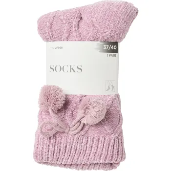 Socka 1p 37/40 fodrad PomPom rosa  mywear.