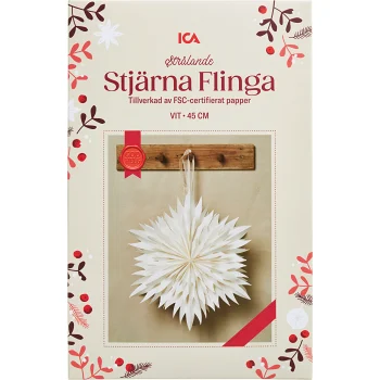 Stjärna flinga vit 45cm ICA.