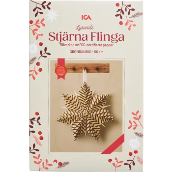 Stjärna 50cm grön rand ICA.