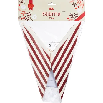 Stjärna 50cm röd rand ICA.