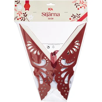 Stjärna 50cm snöflinga röd ICA.
