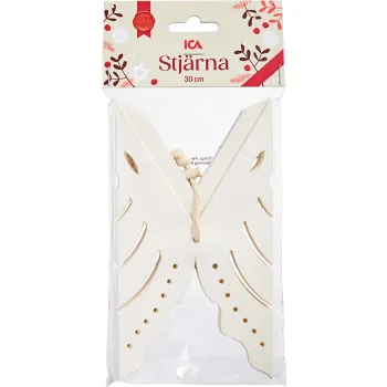 Stjärna 30cm snöflinga vit ICA.