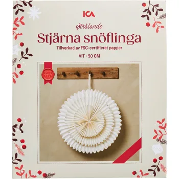 Stjärna Snöflinga Vit 50cm ICA.