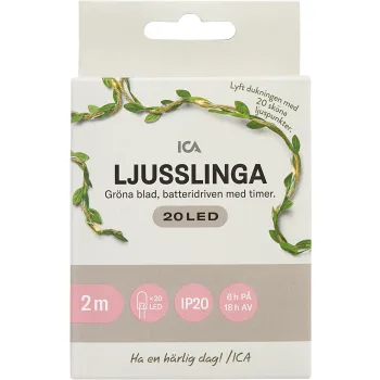 Ljusslinga 20 LED jute batteri ICA.